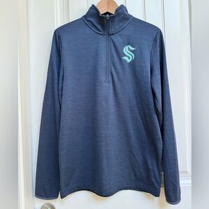 Fanatics NHL Seattle Kraken Antigua Mens Shore Quarter Zip. Size S